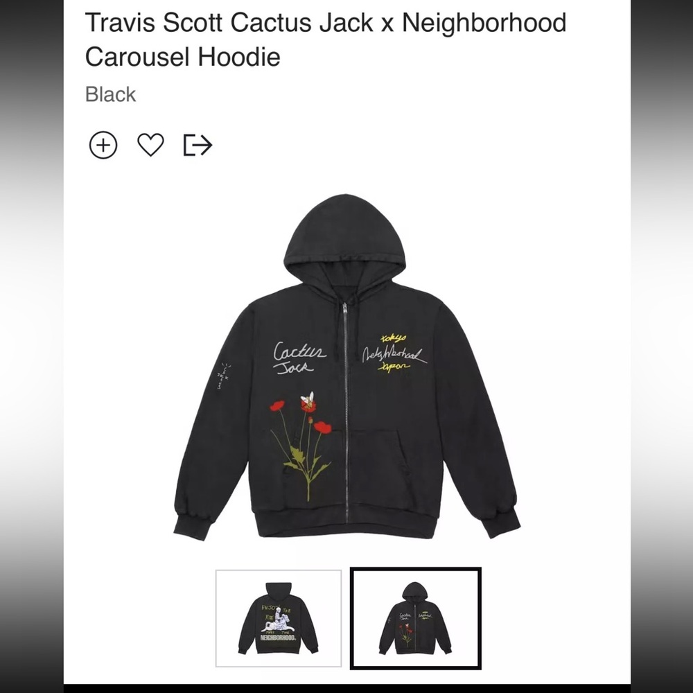 Travis Scott Cactus Jack x Neighborhood Carousel Hoodie Size M,L